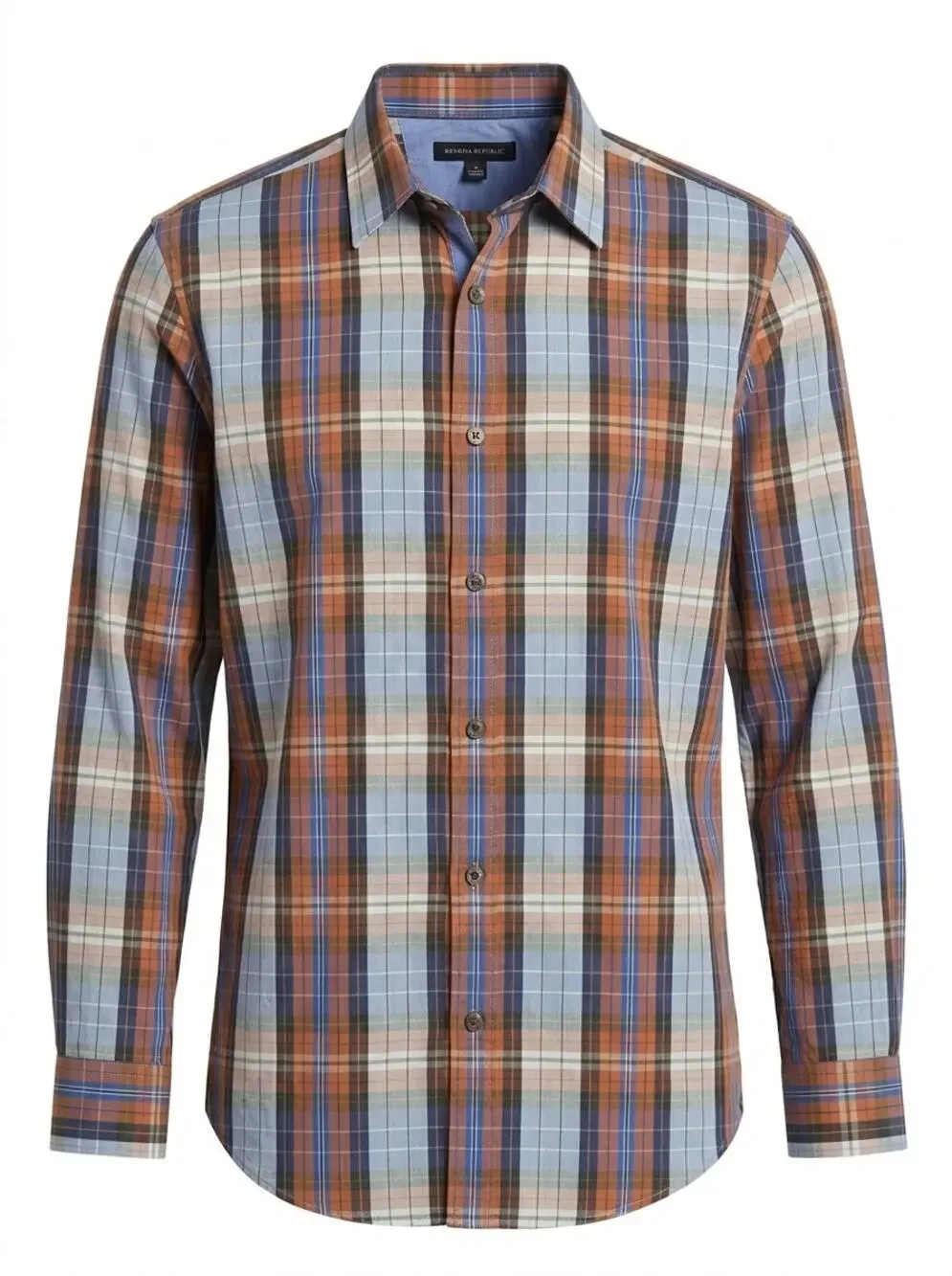 Banana Republic Blue Collared Plaid Breathable Button-Up Shirt Men Size L